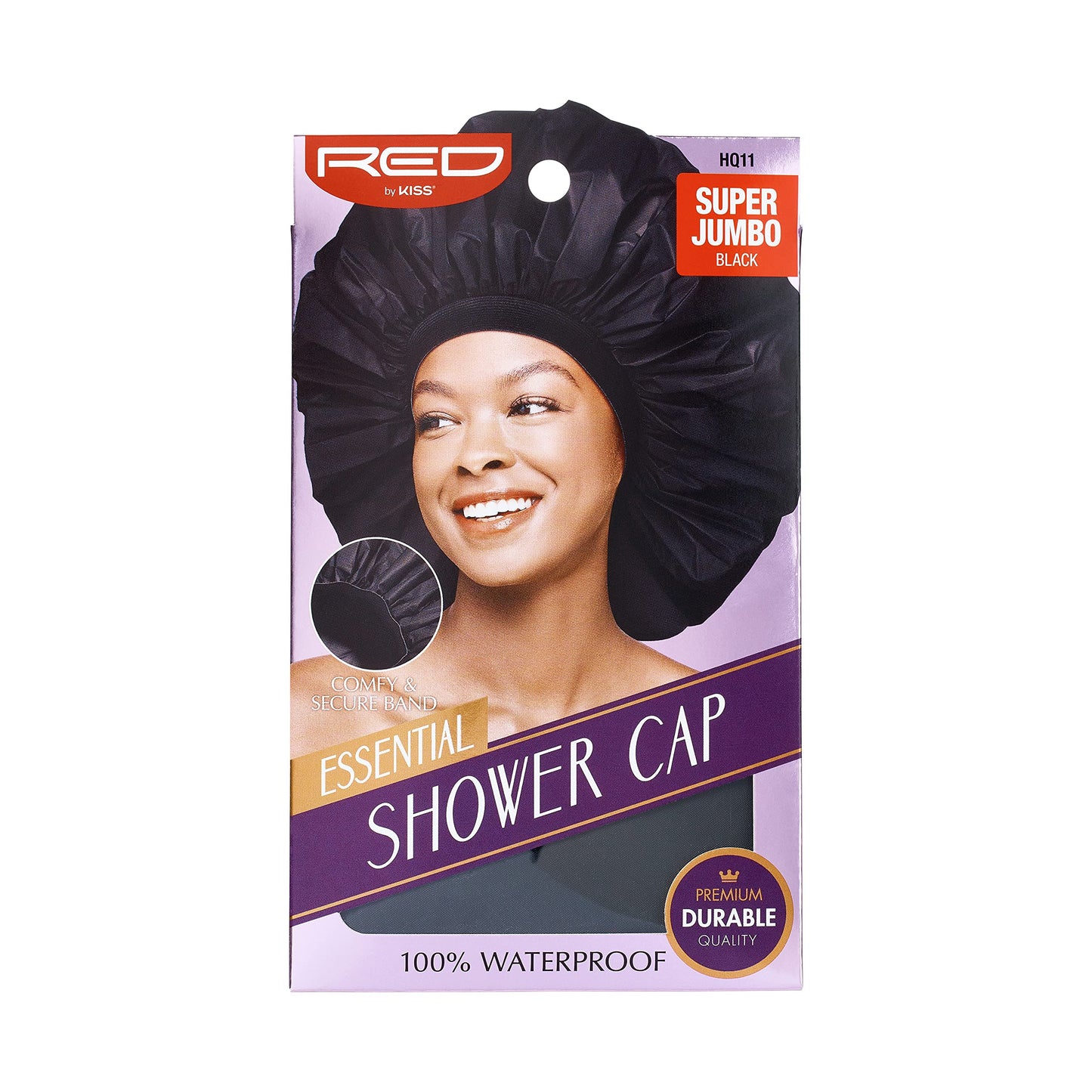 Red by Kiss Essential Super Large Waterproof Shower Cap, Reusable Caps with Elastic Band (Super Jumbo) Beauty & Personal Care Red by Kiss