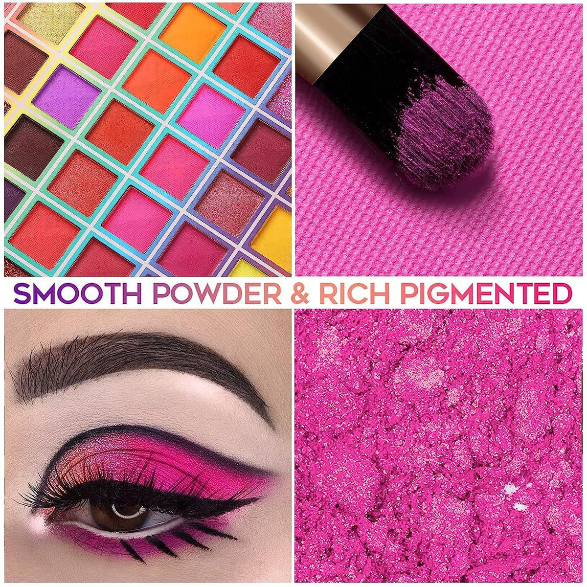 99 Colors Eyeshadow Palette, Rainbow Colors Makeup Eyeshadow Palette, Professional High Pigmented Matte Glitter Makeup Pallet, Waterproof Long Lasting Beauty & Personal Care BONNIE CHOICE