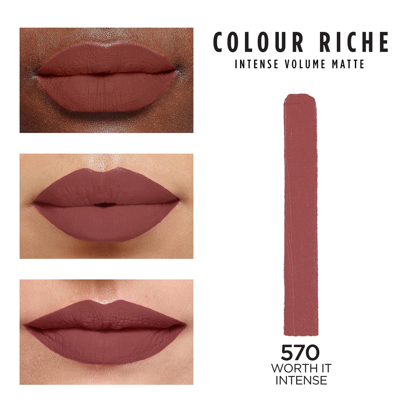 L'Oreal Paris Colour Riche Intense Volume Matte Lipstick, Lip Makeup Infused with Hyaluronic Acid for up to 16HR Wear, Worth It Intense, 0.06 Oz Beauty & Personal Care L'Oreal Paris