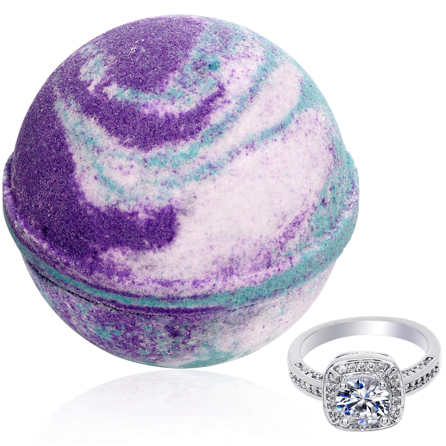 Bath Bomb with Surprise Ring Inside Mermaid Daydream Extra Large 10 oz. Made in USA (Ring Size 9) Beauty & Personal Care Jackpot Candles