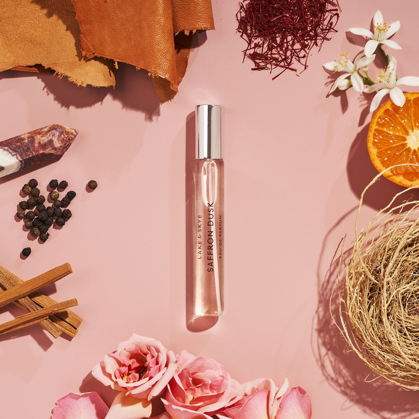 Lake & Skye Saffron Dusk Eau de Parfum Purse Spray, Long-Lasting Fragrance - 0.5 fl oz (15 ml) - Floral, Woody, Musky Scent Beauty & Personal Care Lake & Skye