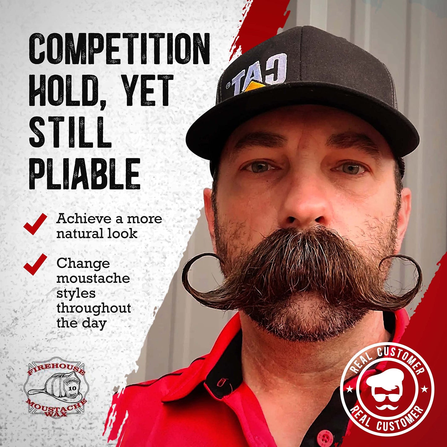 Firehouse Moustache Wax - Made in USA - for Beard & Mustache Shaping - All-Weather, Naturally Scented and Colored Beard Wax (DARK, 1 Ounce Tin) Beauty and Personal Care Firehouse Moustache Wax