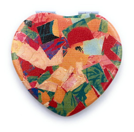Aeisage Compact Mirror Heart Shape Pocket Mirror Floral Purse Mirror Small Travel Mirror Abstractive Art Print Meaningful Gift for Women Beauty & Personal Care Aeisage
