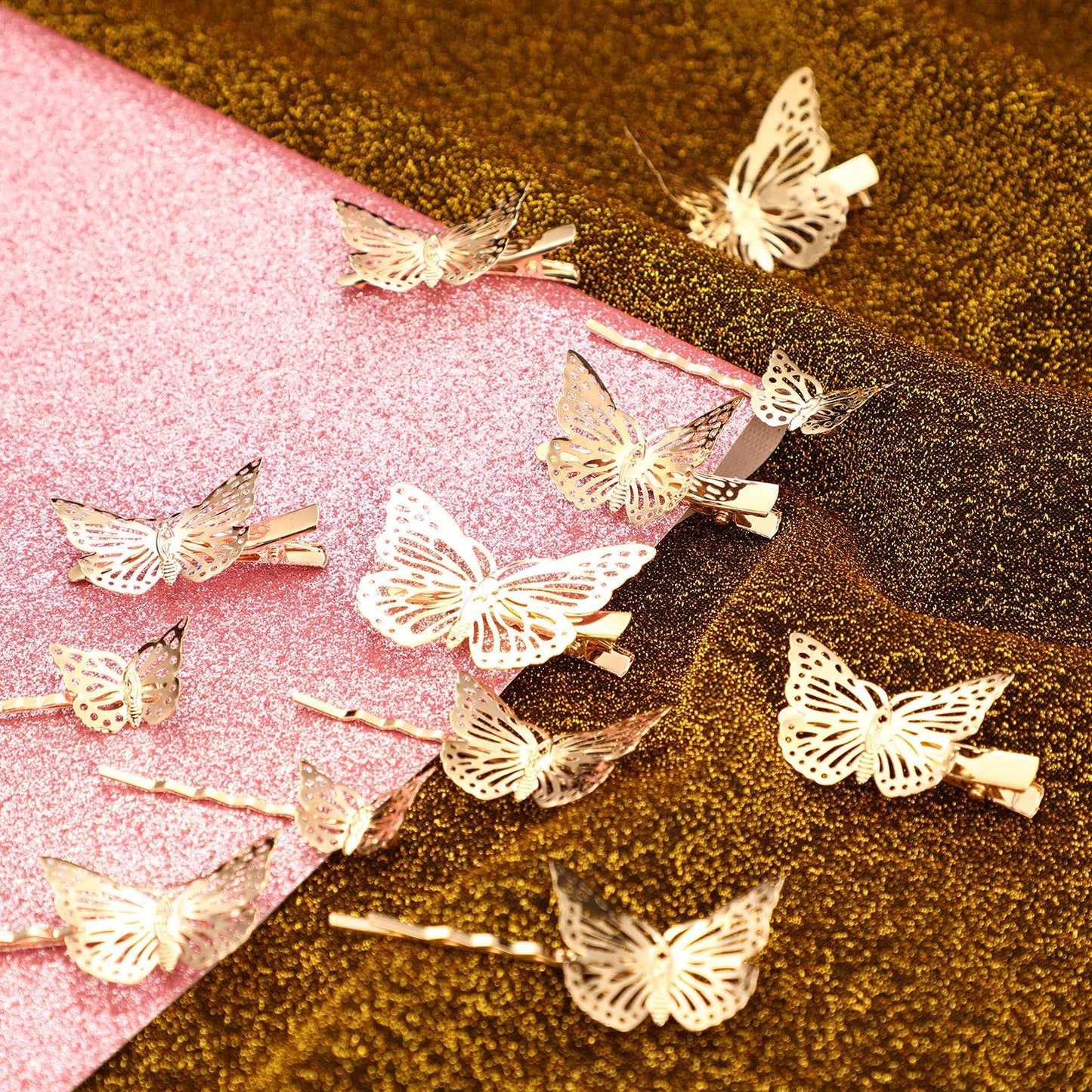24 Pieces Halloween Butterfly Hair Clips Metal Butterfly Hair Clamps Metallic Hollow Butterfly Hairpins Clips Hair Accessories for Women Girls Beauty & Personal Care WILLBOND