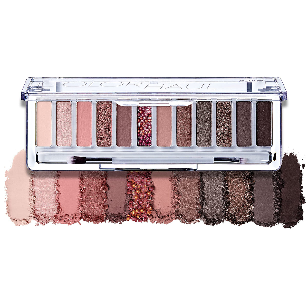 JOAH Color Haul Eyeshadow Palette, Travel Size Eye Makeup Kit, Matte & Shimmer Eyeshadow, Korean Makeup, 12 Highly Pigmented, Super Bendable Soft &