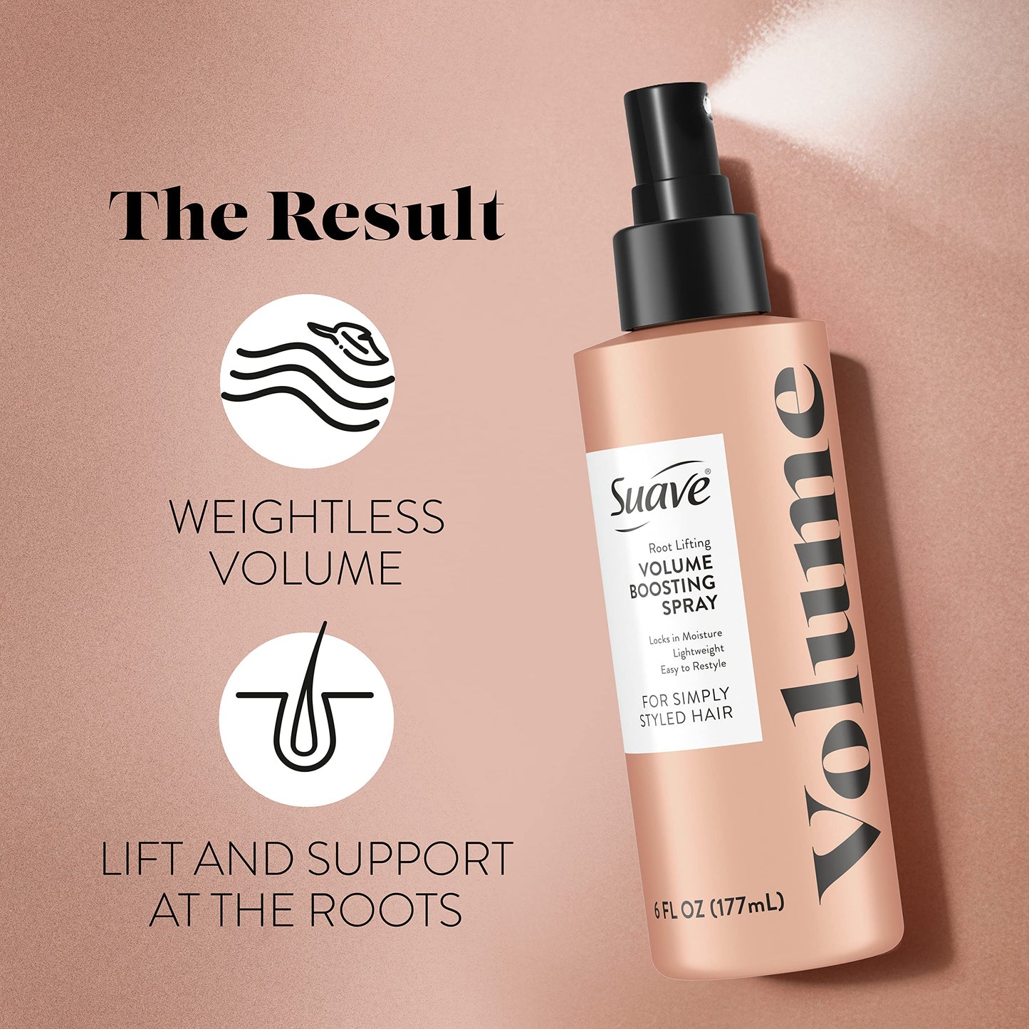 Suave Simply Styled Lightweight Root Lifting Hair Spray, Volume Boost Hairspray Hair Volumizer for Weightless Volume 6 oz Beauty & Personal Care Suave