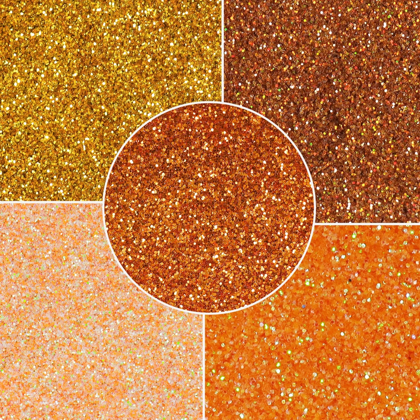 MARBLERS Cosmetic Grade Fine Glitter 5-Pack [Orange Day] 0.90oz (25g) | Non-Toxic | Vegan | Cruelty-Free | Eyeshadow, Nail Polish, Nail Art | Beauty & Personal Care MARBLERS