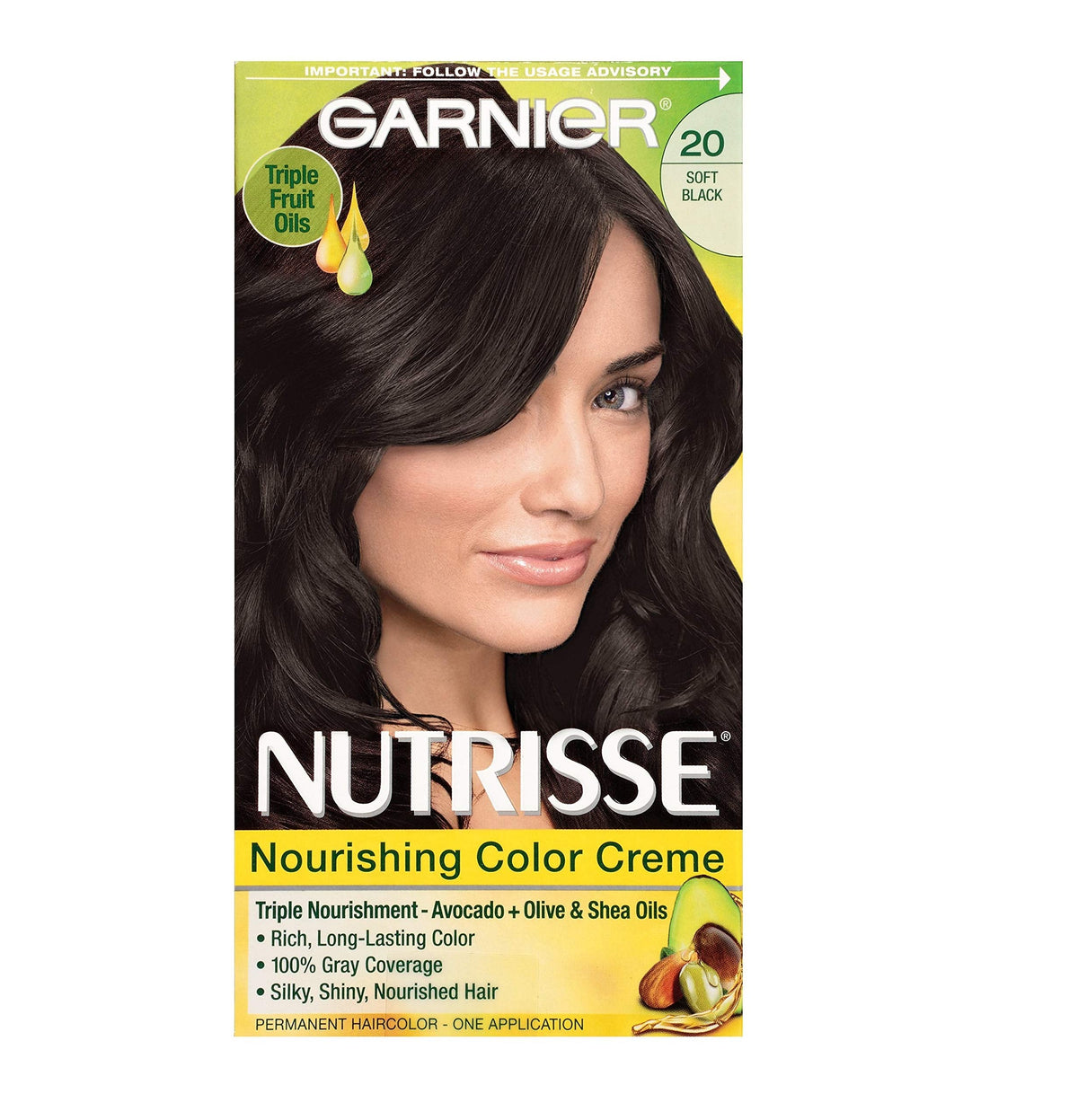 Garnier Nutrisse Nourishing Hair Color Creme, 20 Soft Black (Black Tea) (Packaging May Vary) Beauty & Personal Care Garnier