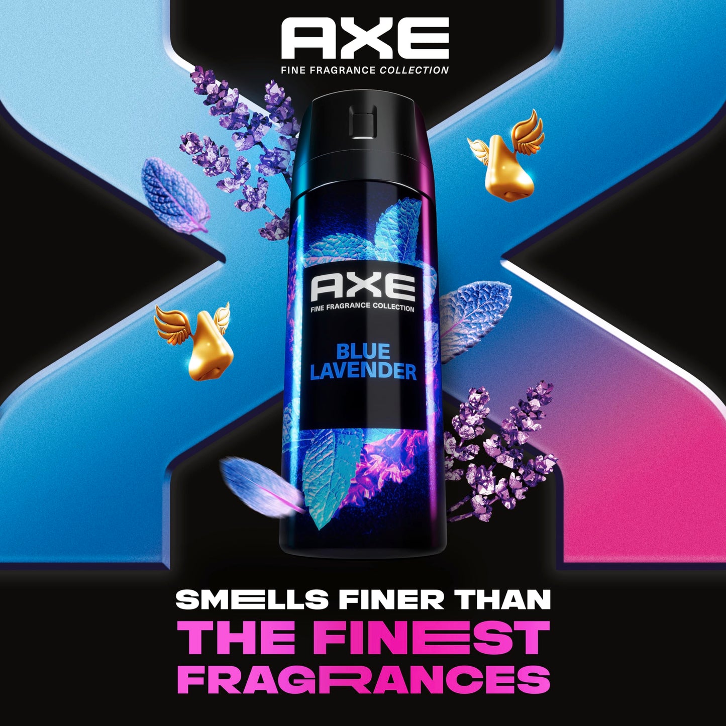 AXE Fine Fragrance Collection Premium Deodorant Body Spray for Men Blue Lavender 3 Count with 72H Odor Protection and Freshness Infused with Lavender Beauty and Personal Care AXE