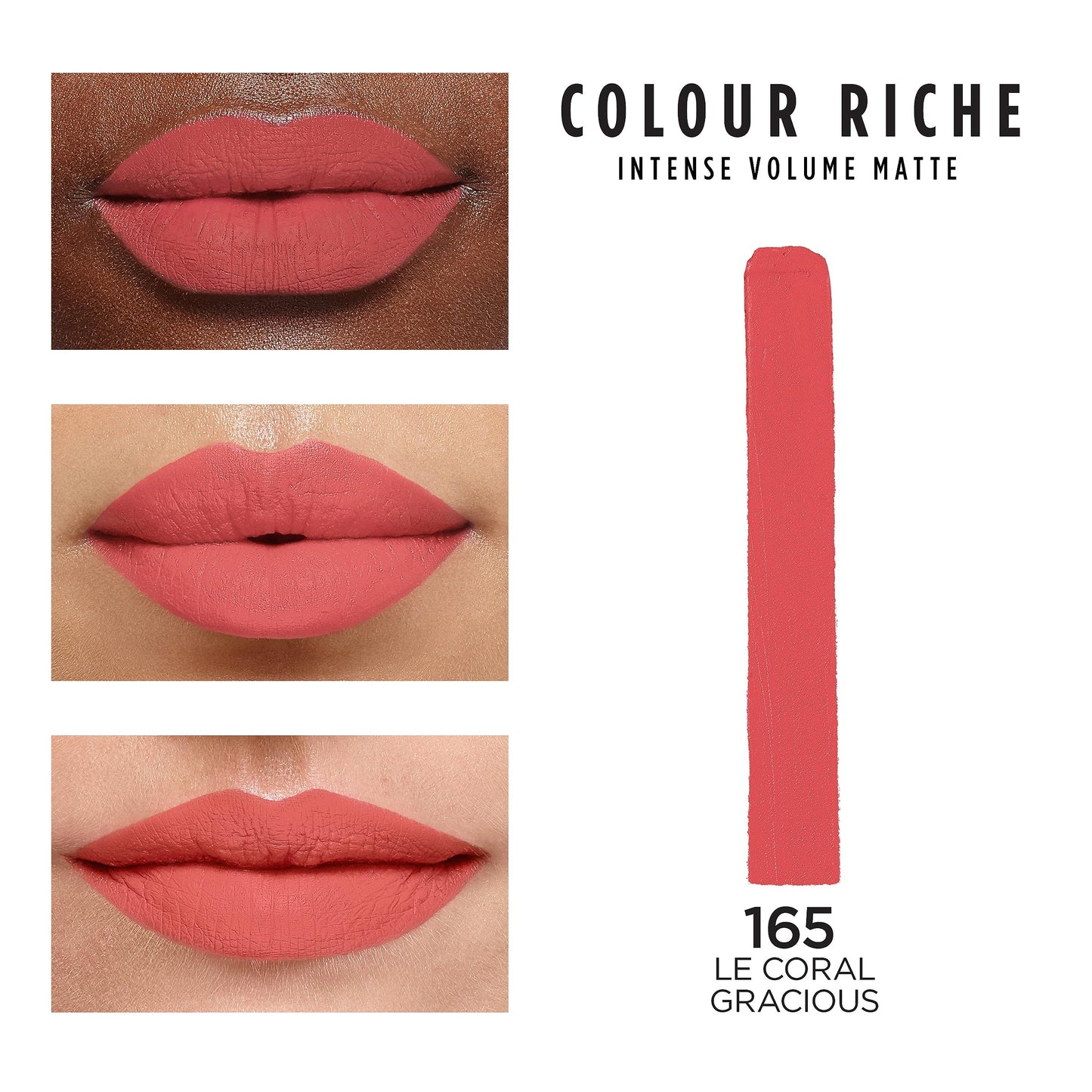 L'Oreal Paris Colour Riche Intense Volume Matte Lipstick, Lip Makeup Infused with Hyaluronic Acid for up to 16HR Wear, Le Coral Gracious, 0.06 Oz Beauty & Personal Care L'Oreal Paris