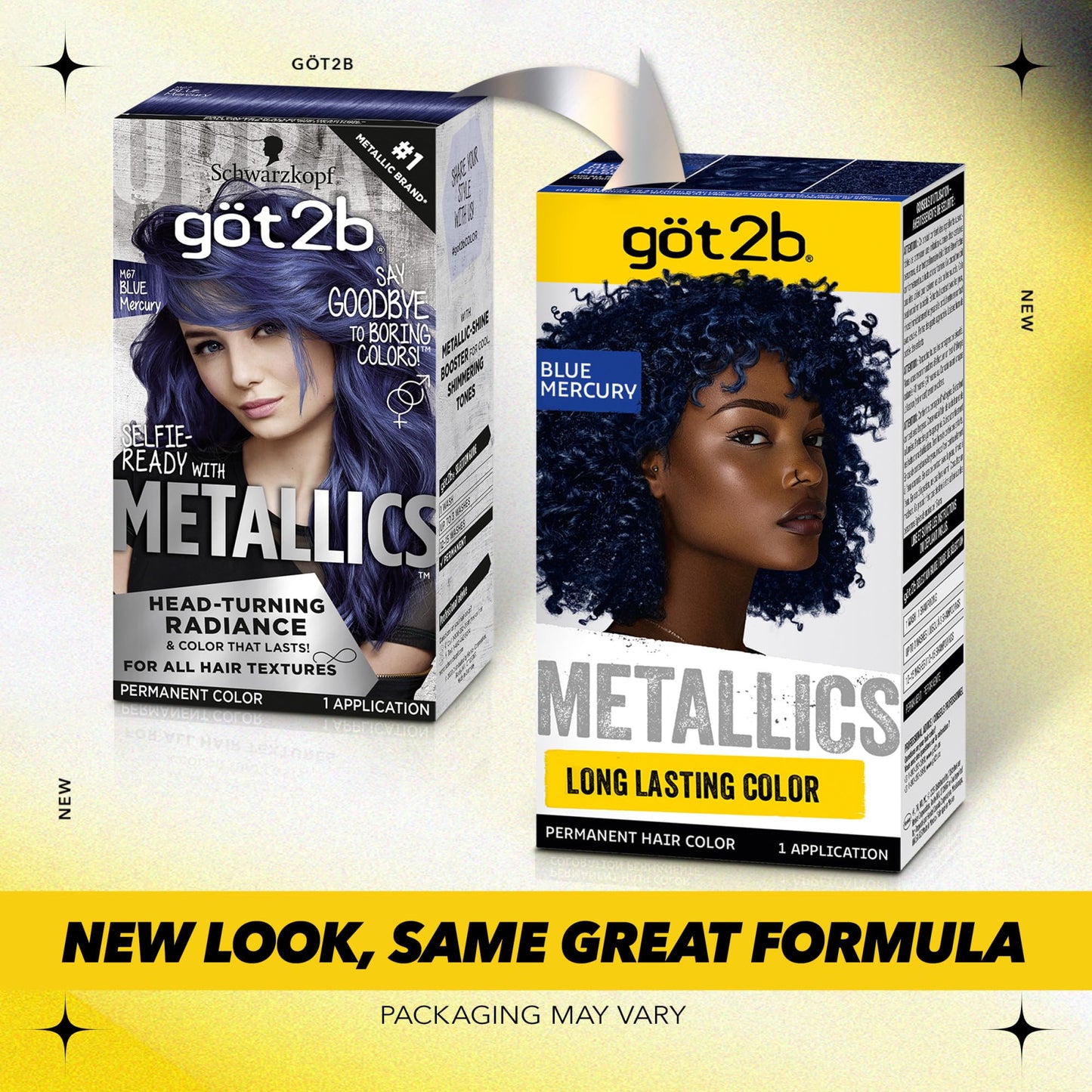 got2b Metallics Permanent Hair Dye, Blue Mercury M67, Hair Color for Women & Men, Formulated with Metallic-Shine Booster for Cool, Shimmering Tones Beauty & Personal Care Got2B