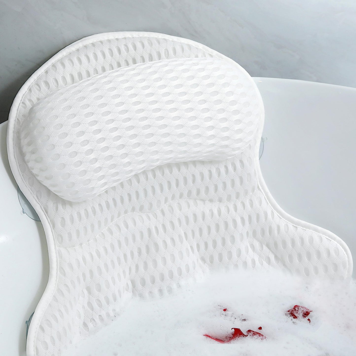 Bath Pillow Luxury Bathtub Pillow - Bath Pillows for Tub Neck and Back Support, Ergonomic Tub Pillow for Bath with 4D Air Mesh + 6 Strong Suction Beauty and Personal Care Aleponna