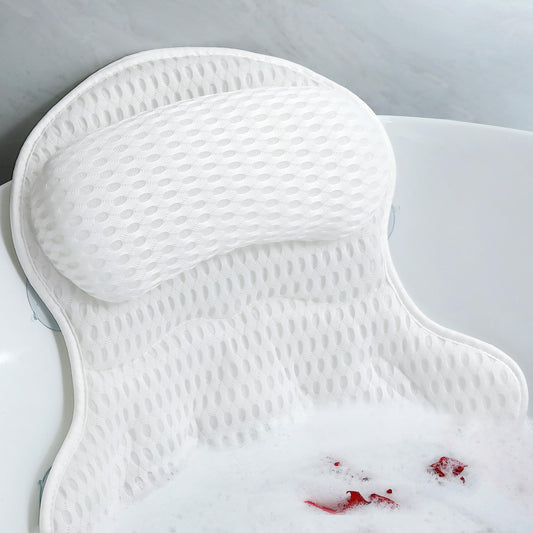 Bath Pillow Luxury Bathtub Pillow - Bath Pillows for Tub Neck and Back Support, Ergonomic Tub Pillow for Bath with 4D Air Mesh + 6 Strong Suction Beauty and Personal Care Aleponna