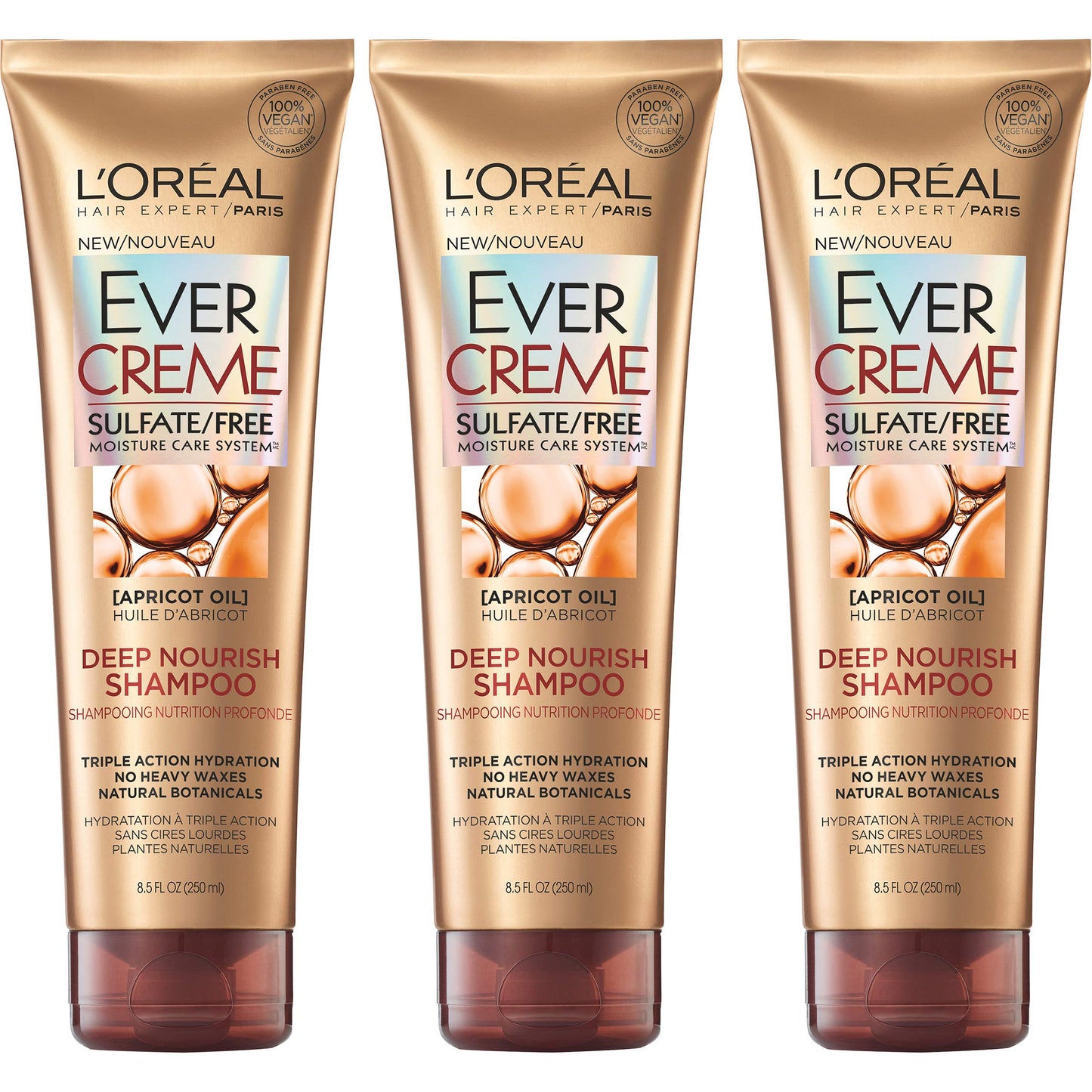 L’Oréal Paris Hair Care Evercreme Sulfate Free Deep Nourish Shampoo, 3 Count Beauty & Personal Care L'Oreal Paris