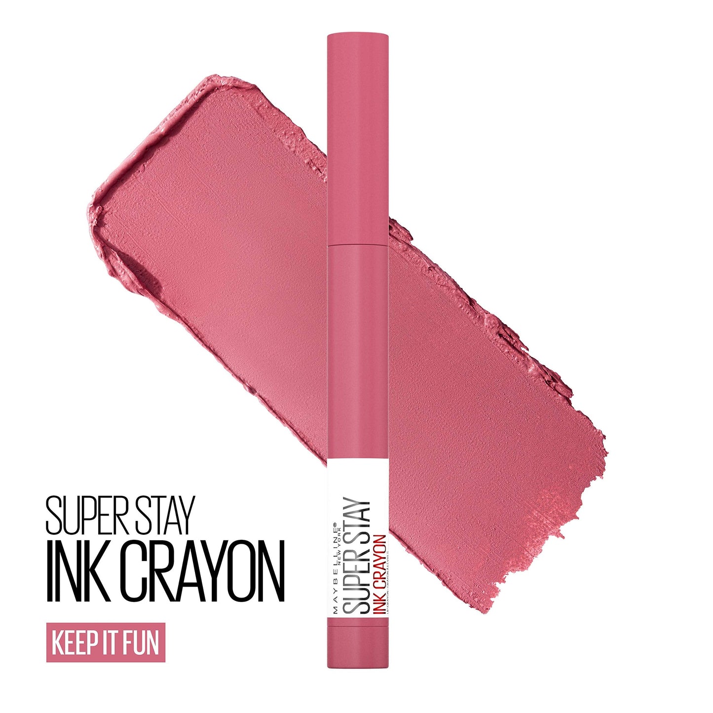Maybelline Super Stay Ink Crayon Lipstick Makeup, Precision Tip Matte Lip Crayon with Built-in Sharpener, Longwear Up To 8Hrs, Keep It Fun, Rosey Nude Beauty & Personal Care MAYBELLINE