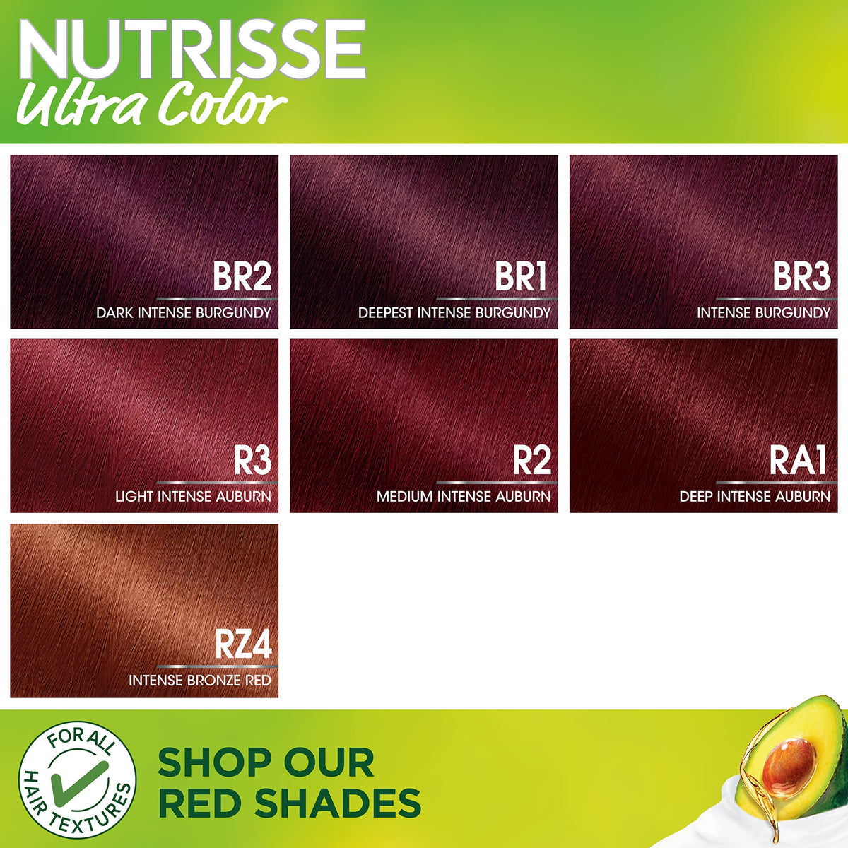 Garnier Nutrisse Ultra Color Nourishing Hair Color Creme with Triple Oils, Permanent Dye for 100 Percent Gray Coverage, Red Autumn RA1