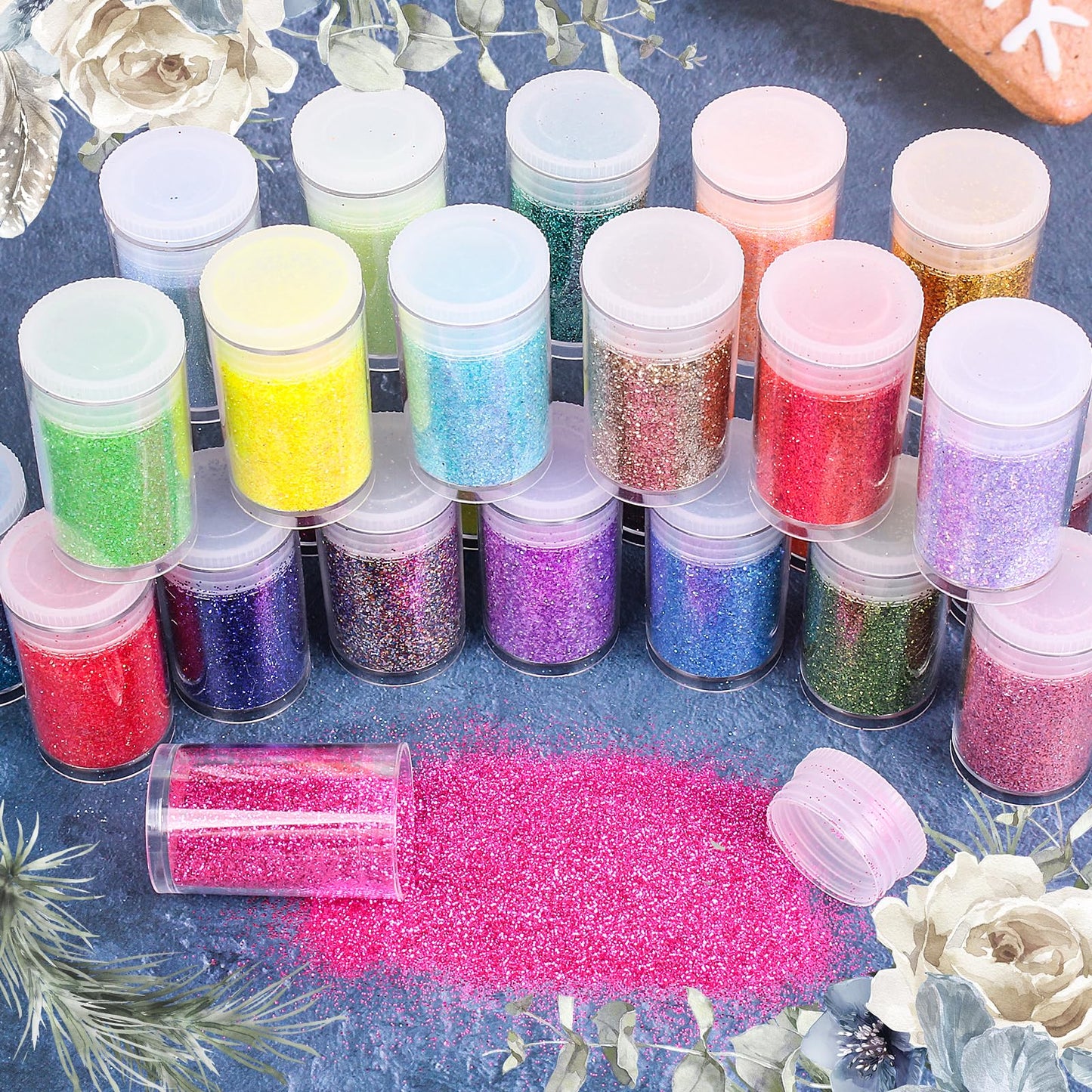 Ultra Fine Glitter for Nails, Set of 45 Colors, Extra Fine Resin Glitter Powder, Holographic & Iridescent Glitter for Epoxy Resin, Body Glitter Beauty & Personal Care Linwulte