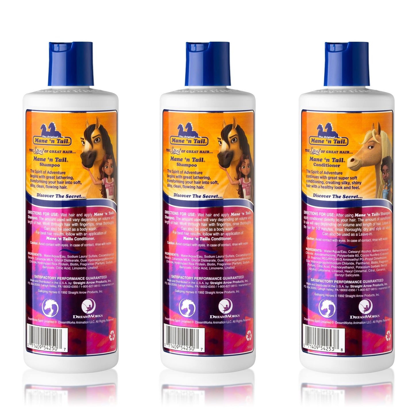 Mane 'n Tail Spirit Untamed Shampoo (2-Pack) & Conditioner (1-Pack) - Caramel Apple Scented, Gentle Coconut Oil Formula for Soft, Silky Hair (11.02 oz Beauty & Personal Care Mane 'n Tail