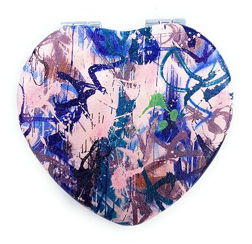 Aeisage Heart Mirror - Compact Blue Pocket Mirror, Mini Size Travel Mirror, Folding Heart Shape Mirror - Unique Gift for Her Beauty & Personal Care Aeisage
