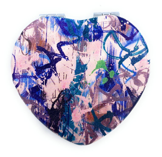Aeisage Heart Mirror - Compact Blue Pocket Mirror, Mini Size Travel Mirror, Folding Heart Shape Mirror - Unique Gift for Her Beauty & Personal Care Aeisage