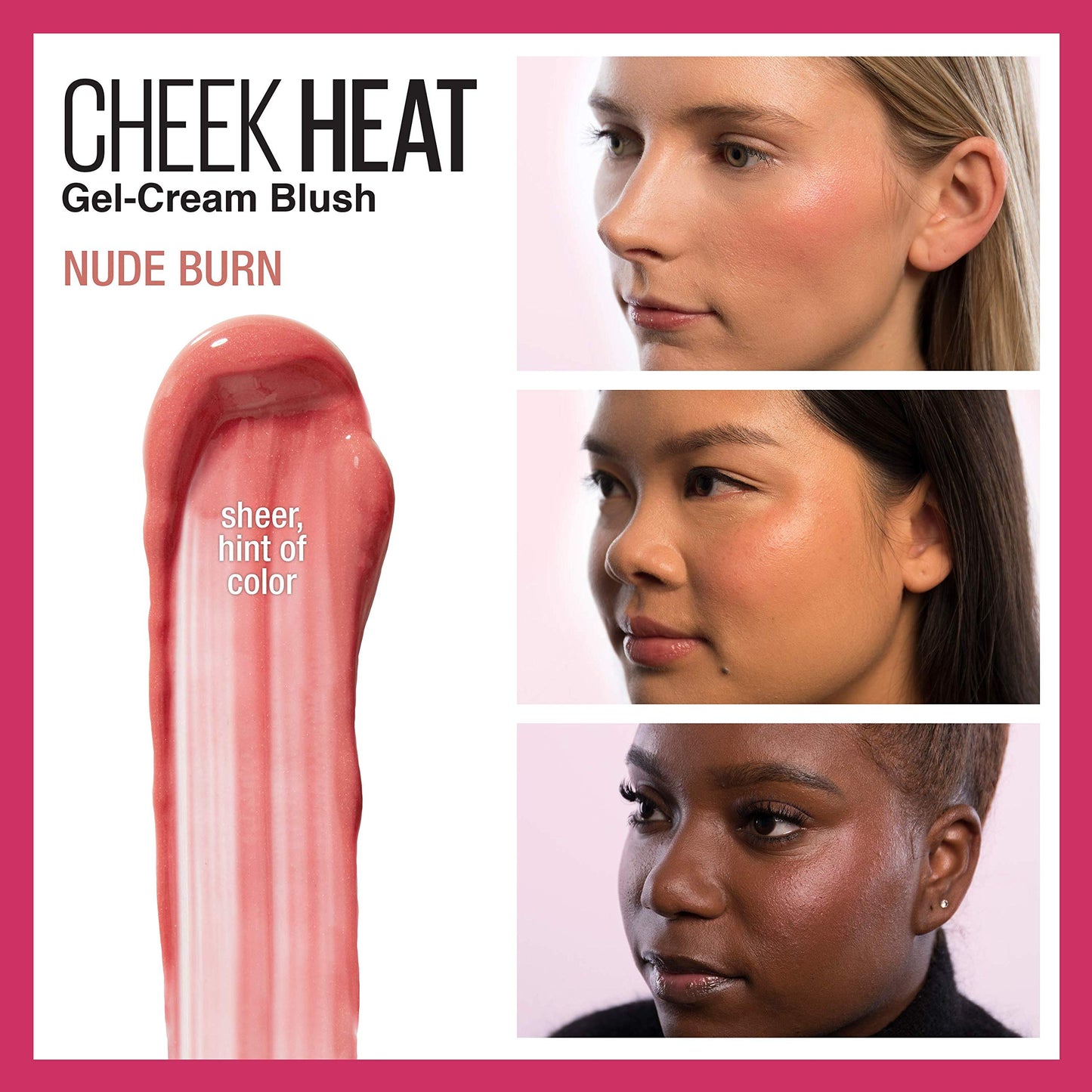 Maybelline Cheek Heat Gel-Cream Blush Makeup, Lightweight, Breathable Feel, Sheer Flush Of Color, Natural-Looking, Dewy Finish, Oil-Free, Nude Burn, 1 Beauty & Personal Care MAYBELLINE