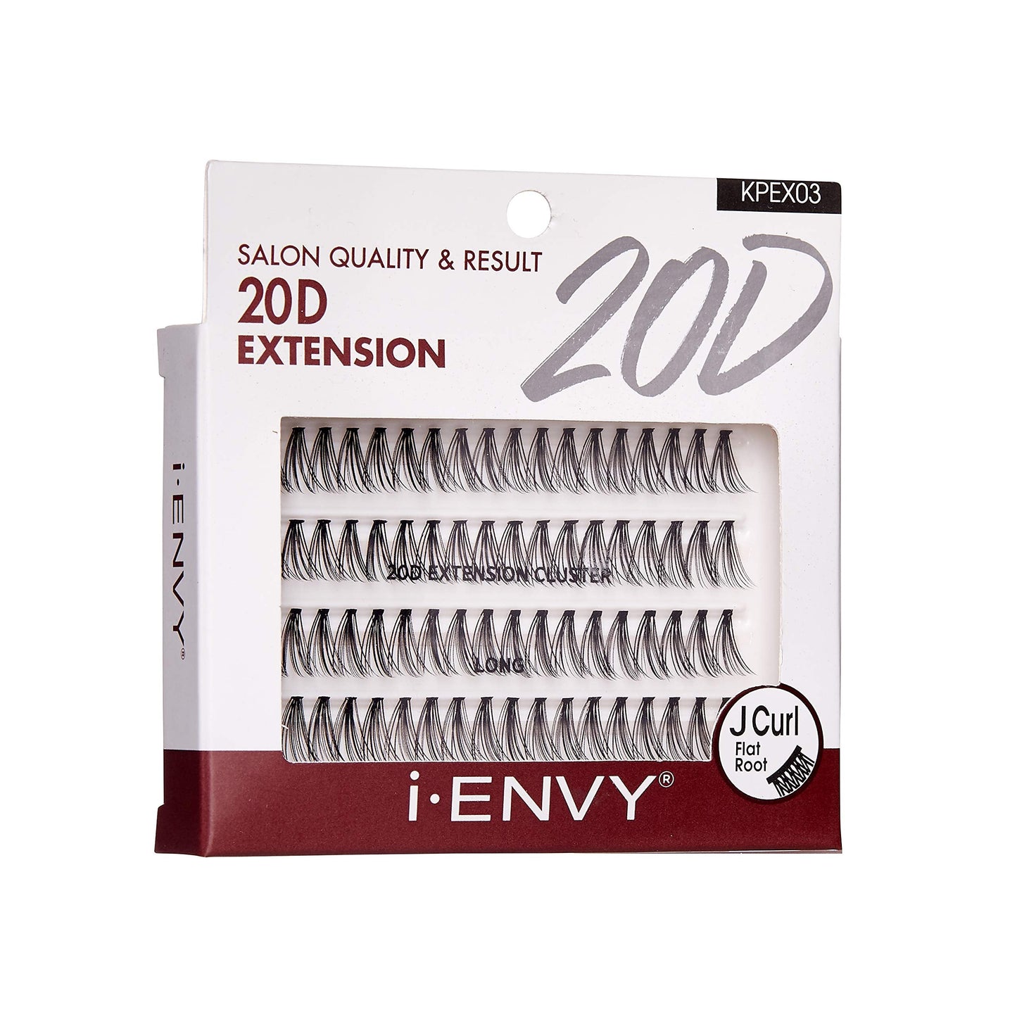 i-ENVY 20D Extension Cluster Individual Lashes (Long, 2 PACK) Flat Root Seamless Application Perfect For DIY Lash Extension Beauty & Personal Care i•ENVY