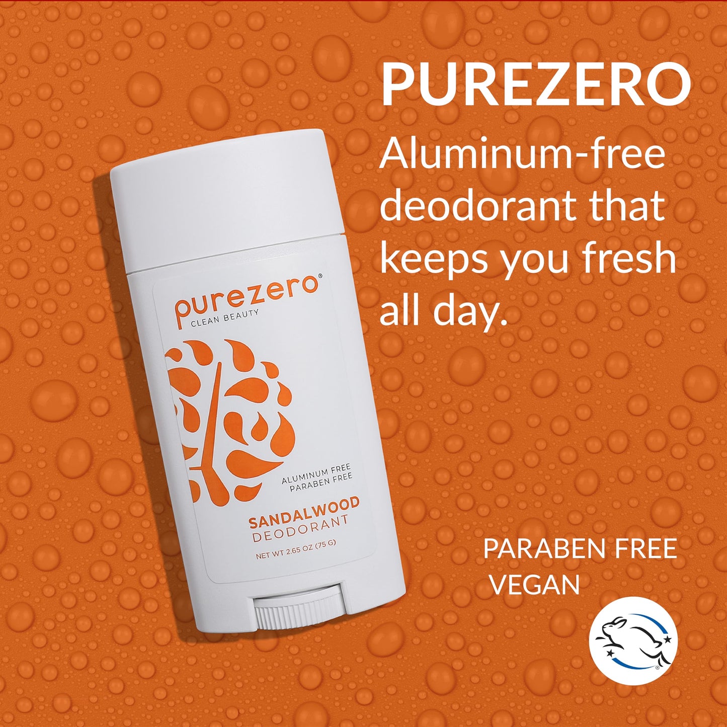Purezero Deodorant - SANDALWOOD - Aluminum & Paraben Free with Baking Soda and 24-Hour Odor Protection - For Women & Men - Infused with Shea Butter Beauty and Personal Care Purezero