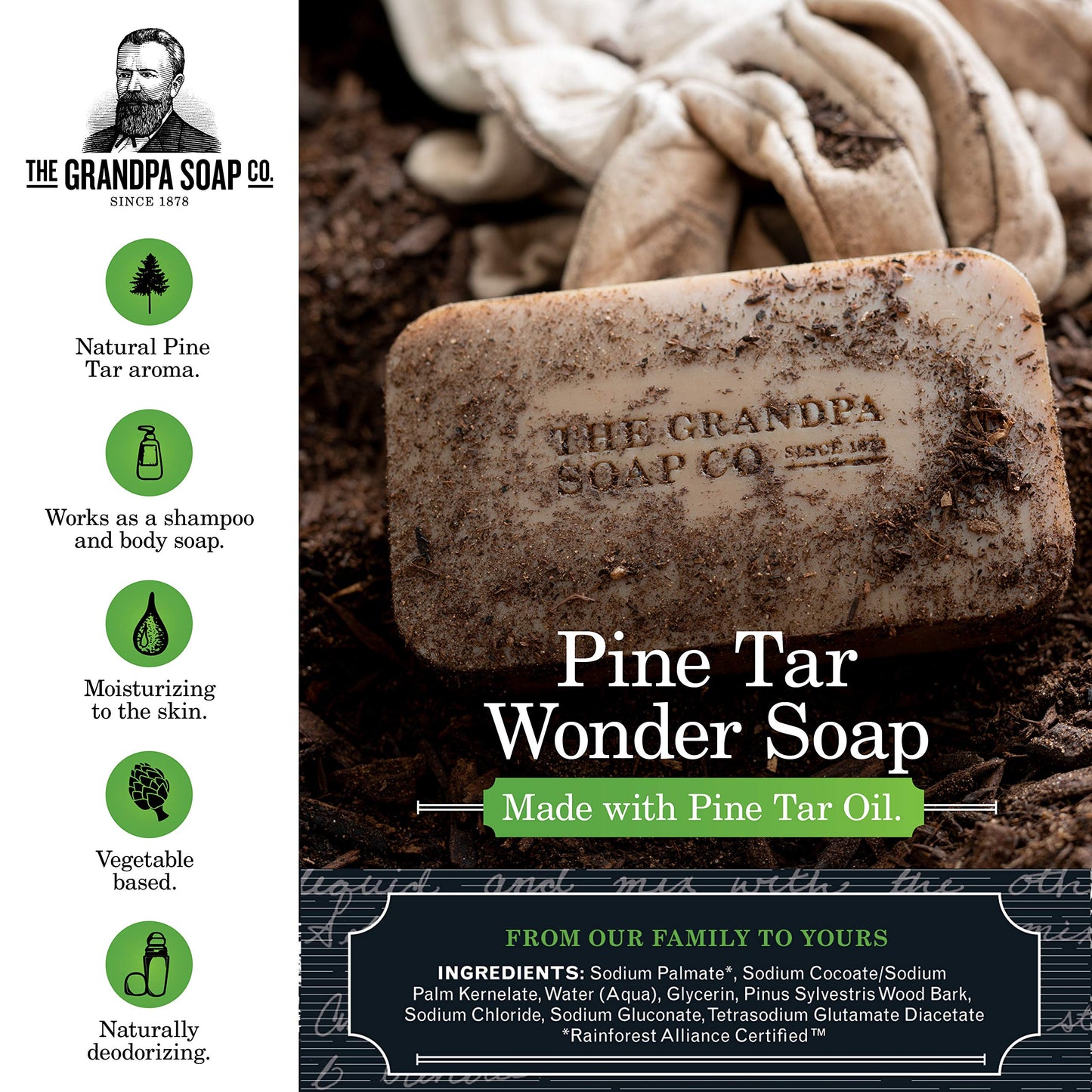 Grandpa's Brands Pine Tar Soap, 4.25 Ounce Beauty & Personal Care The Grandpa Soap Company