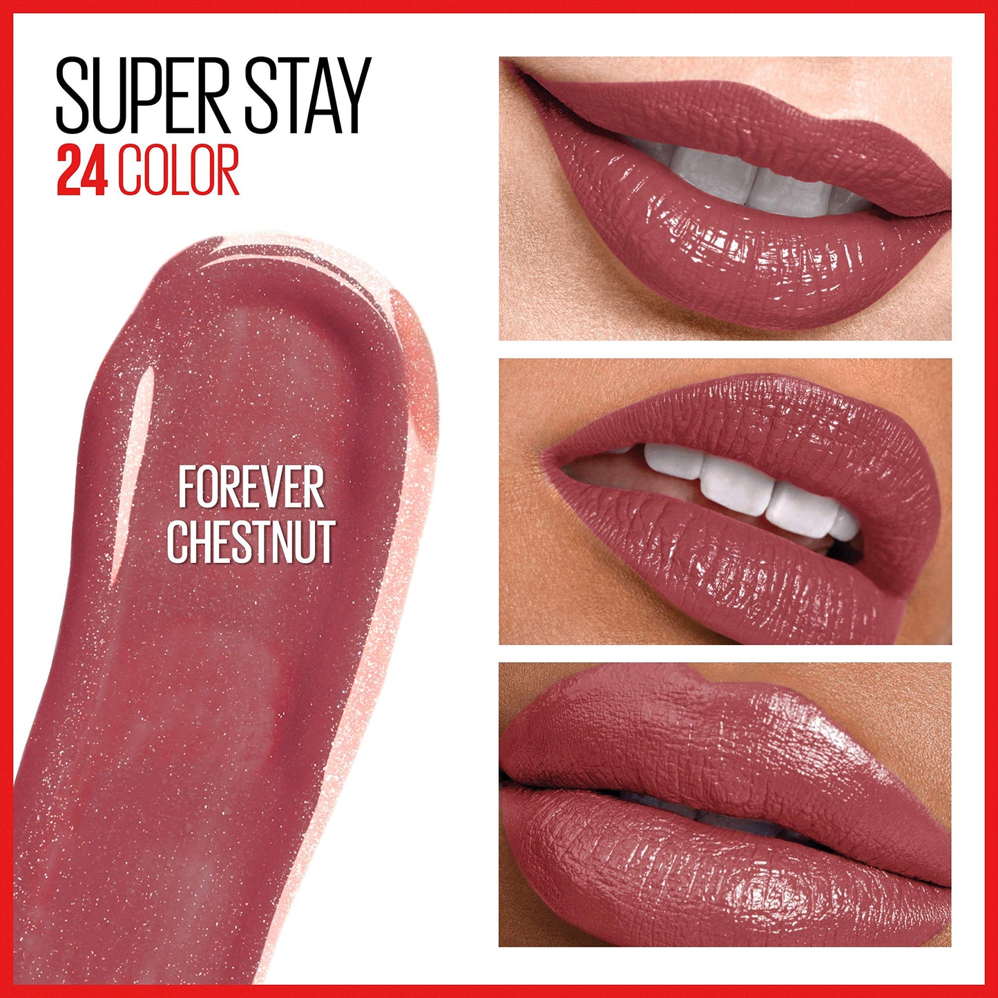 Maybelline Super Stay 24, 2-Step Liquid Lipstick Makeup, Long Lasting Highly Pigmented Color with Moisturizing Balm, Forever Chestnut, Brown, 1 Count Beauty & Personal Care MAYBELLINE