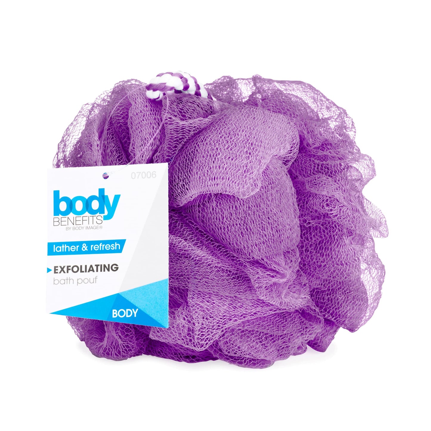 Body Benefits by Body Image Exfoliating Bath Sponge, Lather & Refresh, Buff & Revitalize, with Easy-to-Hold Strap (Colors May Vary) Beauty and Personal Care Body Benefits