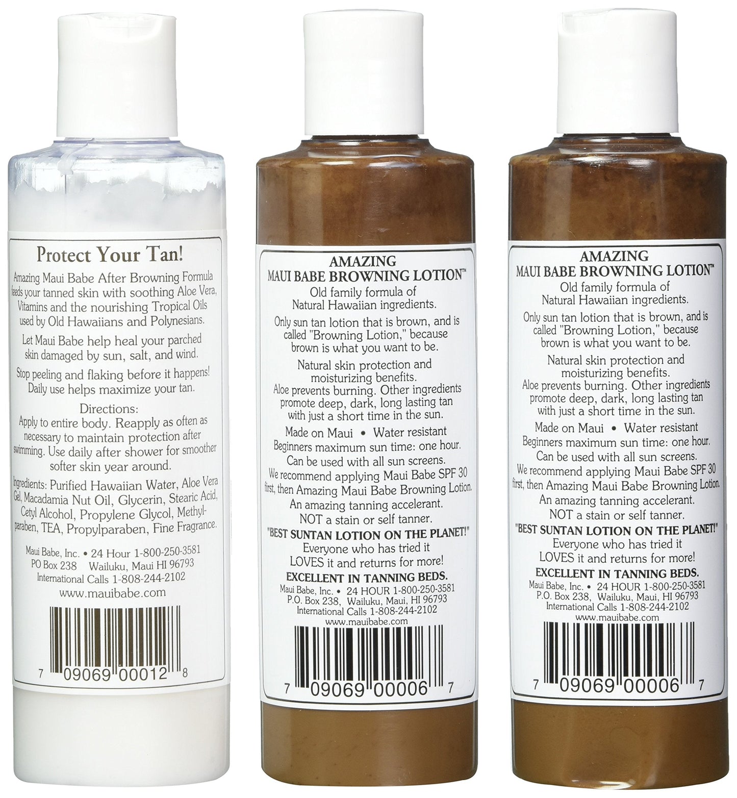 Maui Babe Tanning Pack (2 Browning Lotions 8 oz, 1 After Browning Lotion 8 oz), (Pack of 3) Beauty & Personal Care Maui Babe