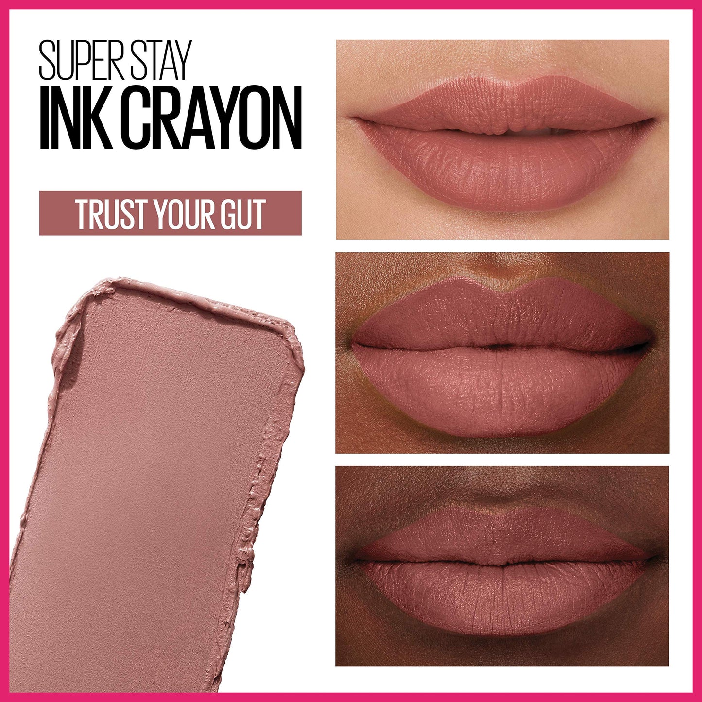 Maybelline Super Stay Ink Crayon Lipstick Makeup, Precision Tip Matte Lip Crayon with Built-in Sharpener, Longwear Up To 8Hrs, Trust Your Gut, Mauve Beauty & Personal Care MAYBELLINE
