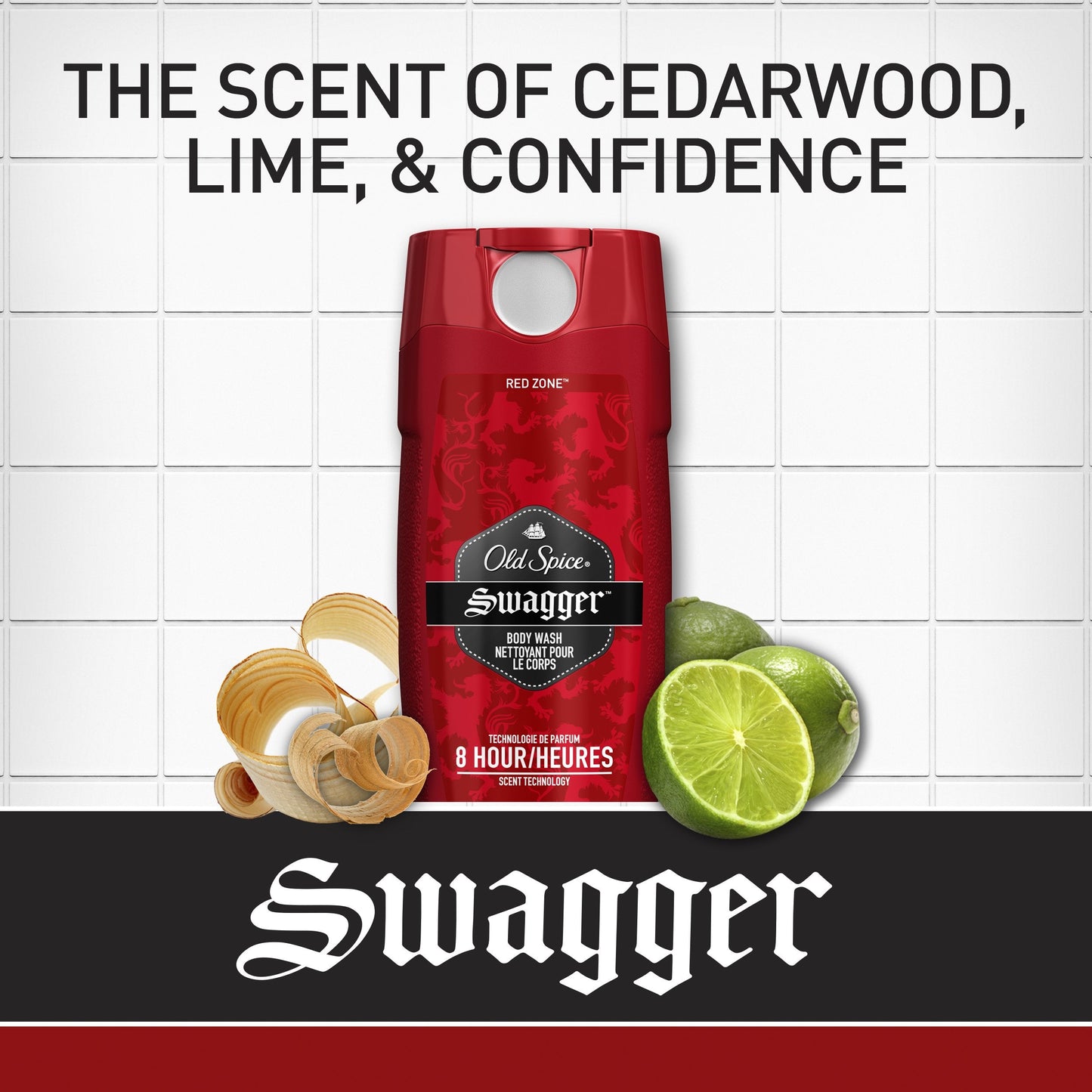 Red Zone Swagger Body Wash for Men, Scent of Confidence, 21 fl oz Beauty & Personal Care Old Spice