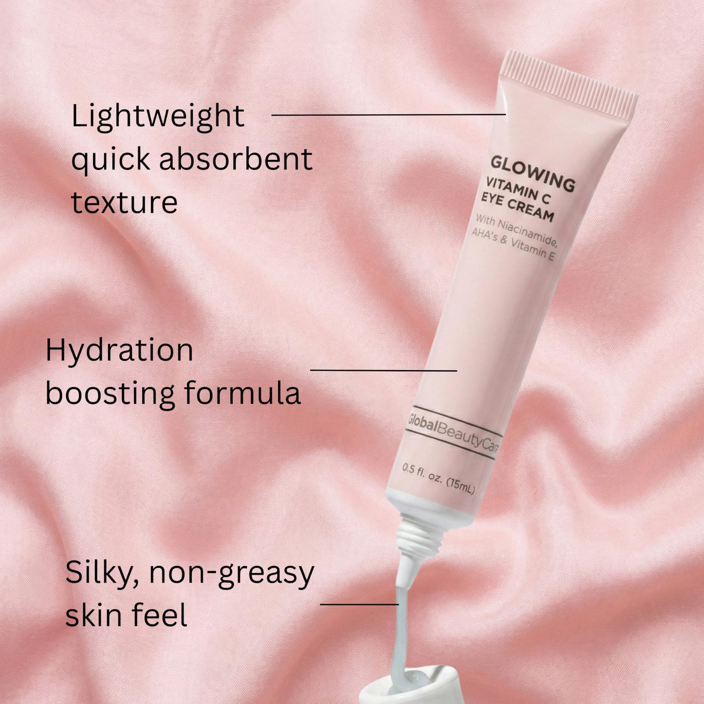 Global Beauty Care Glowing Vitamin C Eye Cream - Radiant Under Eye Treatment to Support Smooth Looking Skin with Niacinamide, AHA & Vitamin E Beauty & Personal Care Global Beauty Care