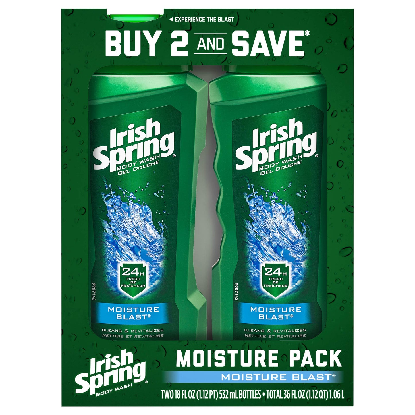 Irish Spring Moisturizing Men's Body Wash Shower Gel, Moisture Blast - 18 Fluid Ounce (2 Pack) Beauty & Personal Care Irish Spring
