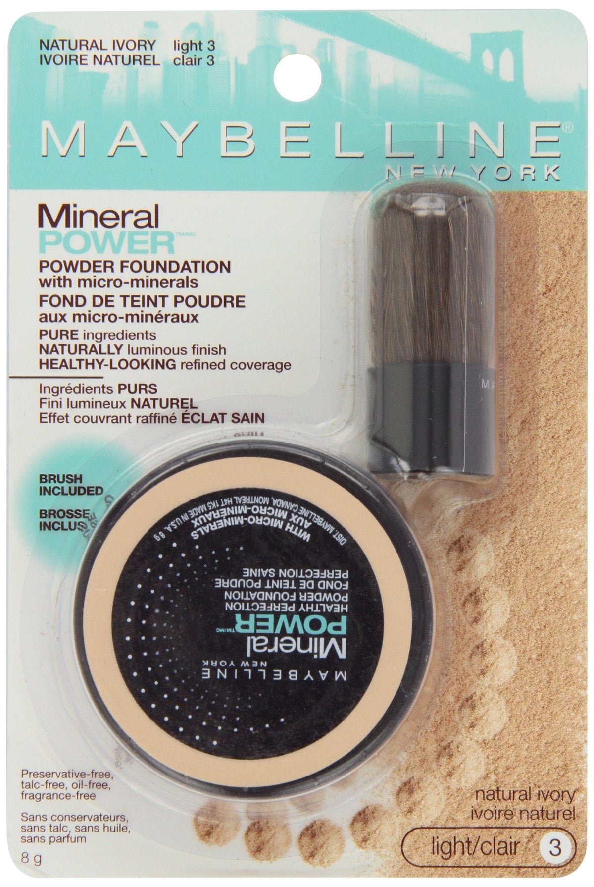 Maybelline New York Mineral Power Powder Foundation, Natural Ivory, 0.28 Ounce Beauty & Personal Care MAYBELLINE