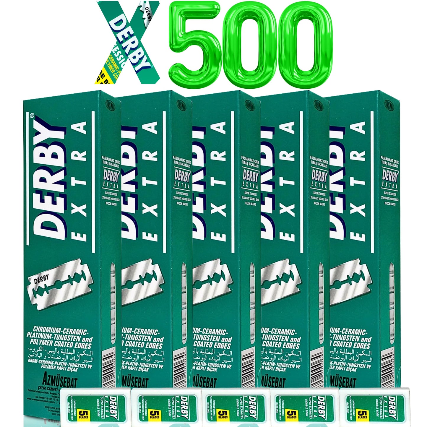 500 "Derby Extra Professional" Double Edge Razor Blades for straight razor (500) Beauty and Personal Care the shave factory