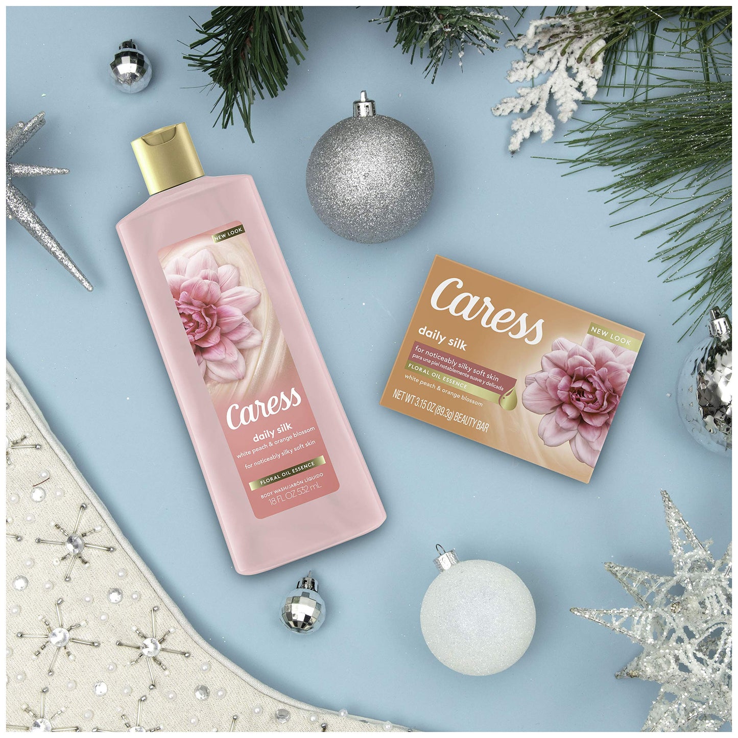 Caress Daily Silk Bar Soap & Hydrating Body Wash Gift, 4 count Beauty & Personal Care Caress