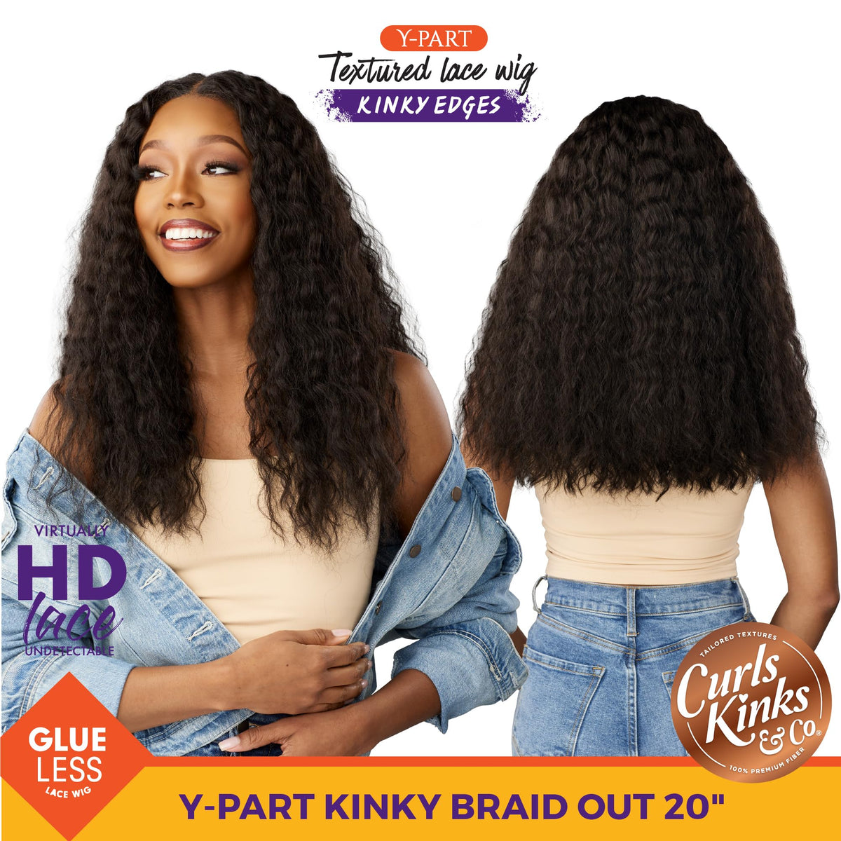 Sensationnel CKCO Kinkyedges Wig-Kinky Braid Out 20 Inch, F1B/350