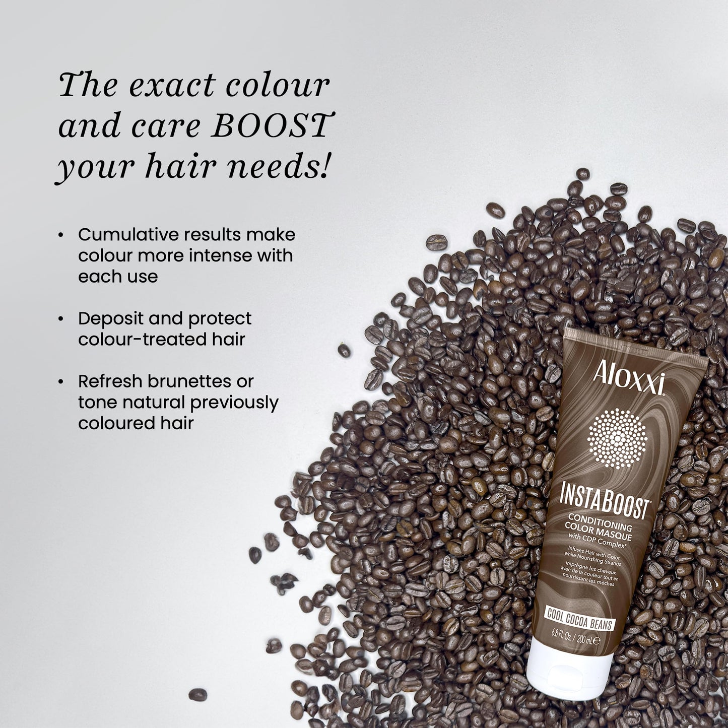 ALOXXI InstaBoost Conditioning Color Mask in Cool Cocoa Beans, Deposits Dark Brown Color and Deeply Conditions Hair, 6.8 Fl Oz Beauty & Personal Care ALOXXI