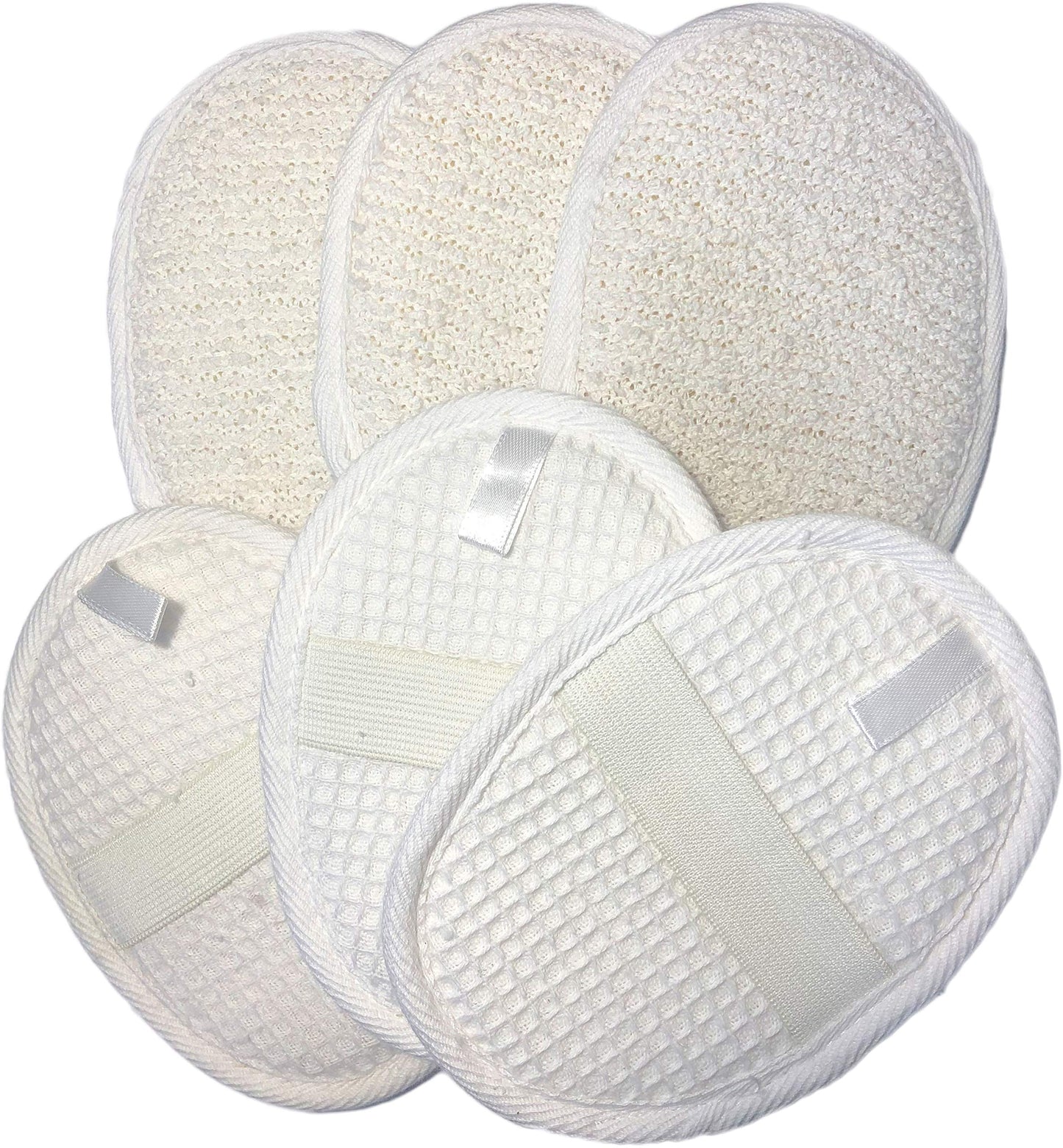 6 pcs/Set 4.3"×5.7" Natural Exfoliating Face Body Pad Loofah Sponge Facial Brush - Shower Scrubber - Body Bath Spa for Men & Women, Renewable Resource Beauty & Personal Care Mr.Cui'shop