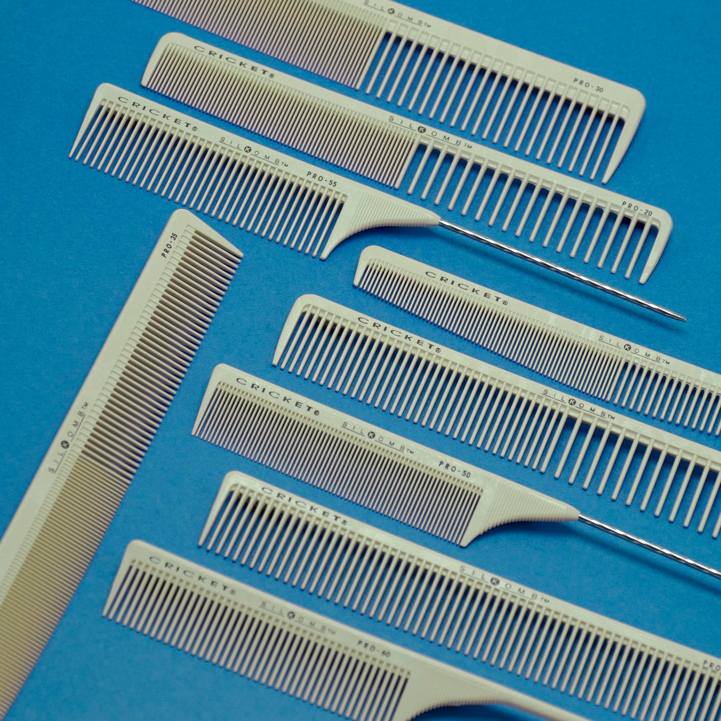 Cricket Silkomb Pro-60 Medium Tooth Rattail Comb - Japanese-Made, Silicone-Injected Design with Seamless Teeth for Precision Sectioning, Teasing Beauty & Personal Care Cricket