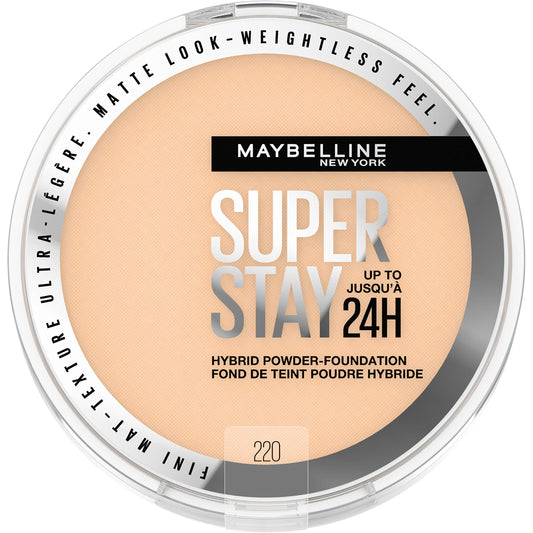 Maybelline Super Stay Up to 24HR Hybrid Powder-Foundation, Medium-to-Full Coverage Makeup, Matte Finish, 220, 1 Count Beauty & Personal Care MAYBELLINE