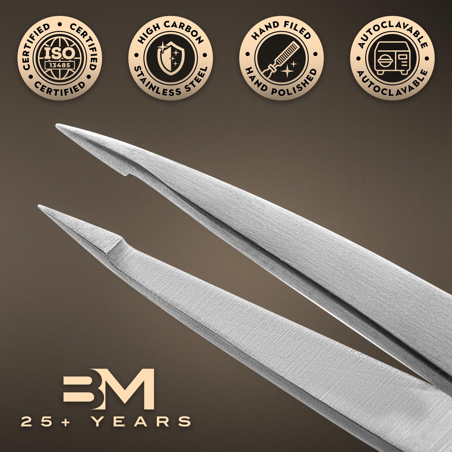 By MILLY Pointed Tweezers | High Carbon Stainless Steel Needle Nose | Fine Point Precision Hair Removal | Perfectly Aligned & Hand-Filed Sharp | Beauty & Personal Care By MILLY