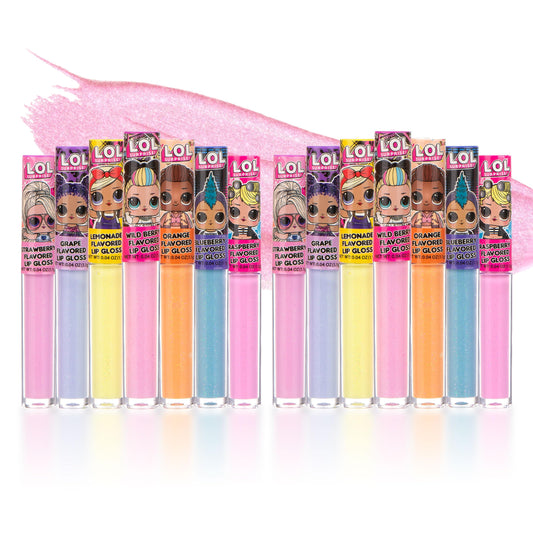L.O.L Surprise! 14pc Lip Gloss for Girls, Lol Lip Gloss Set Value Pack, 14 Assorted Fruit Flavored Lip Glosses, Non Toxic, Kid Friendly, Party Favors Beauty & Personal Care L.O.L. Surprise!