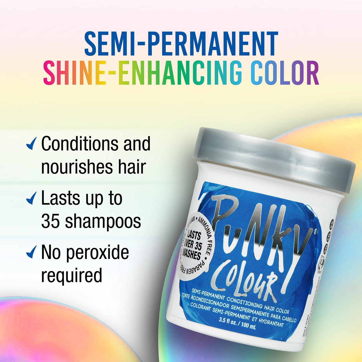 Punky Atlantic Blue Semi Permanent Hair Color - Vegan & Cruelty-Free Conditioning Hair Dye, Lasts Up to 35 Washes, 3.5 fl oz Beauty & Personal Care Punky