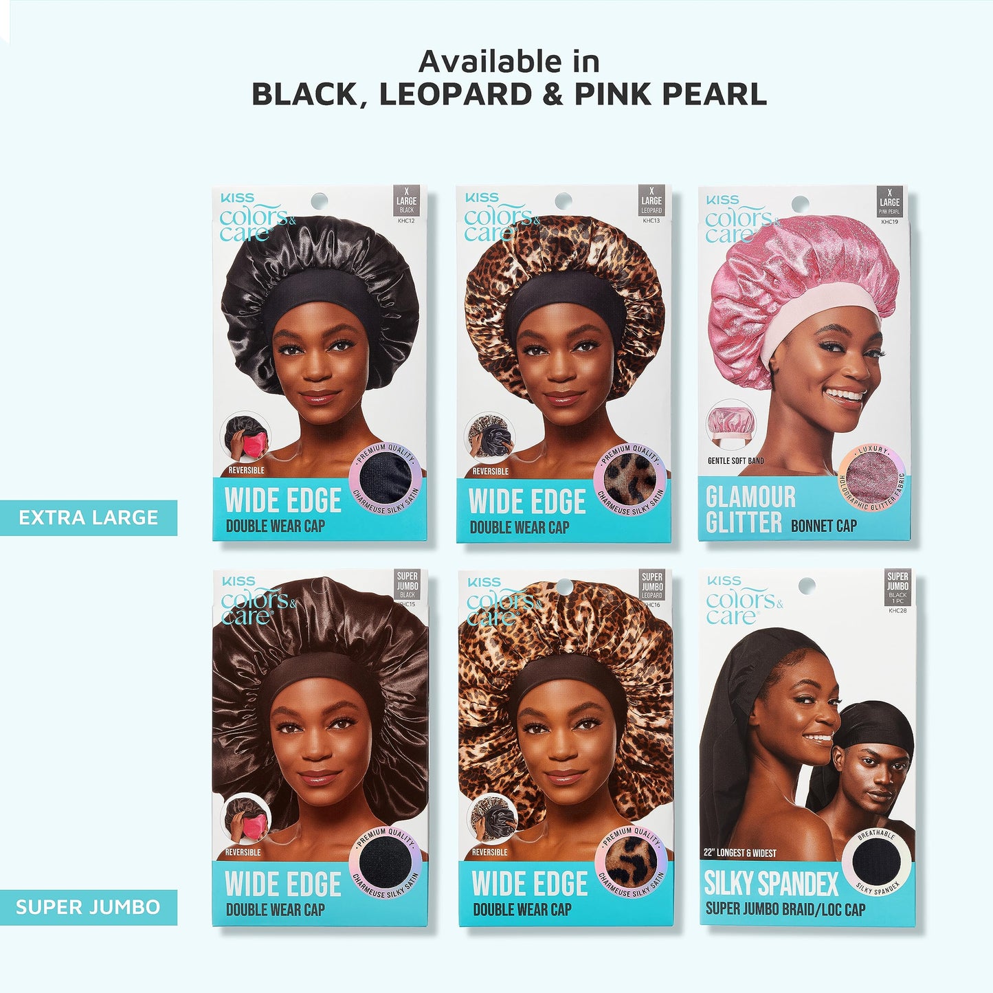 KISS Colors & Care Silky Satin Wide Edge Double Wear Cap XL,Leopard,Double Sided Reversible Design,Protects styles & Retains Beauty and Personal Care KISS COLORS & CARE