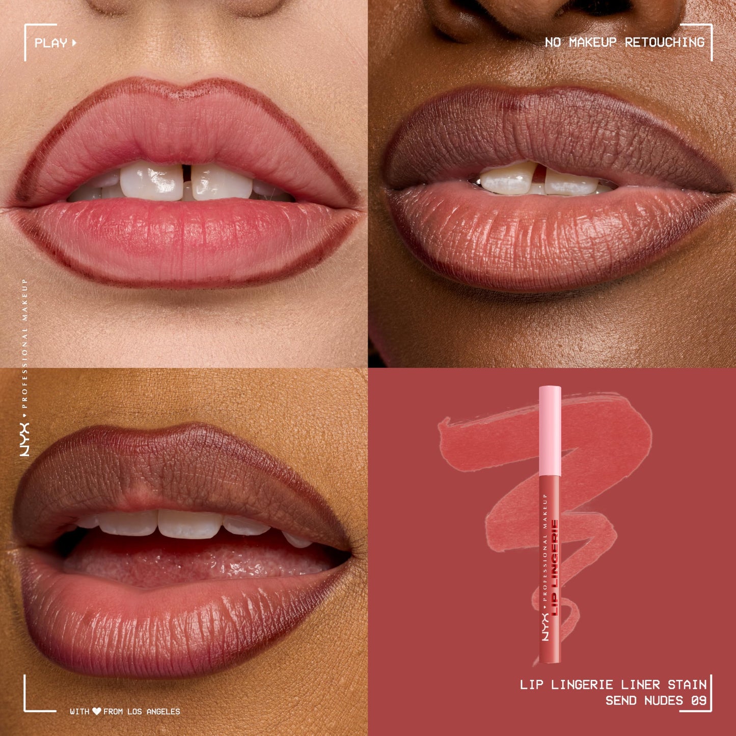 NYX PROFESSIONAL MAKEUP Lip Lingerie Liner Stain, Seamless Make Up with All-Day Color, Waterproof Lip Stain Finish - Send Nudes (Rosewood) Beauty & Personal Care NYX PROFESSIONAL MAKEUP