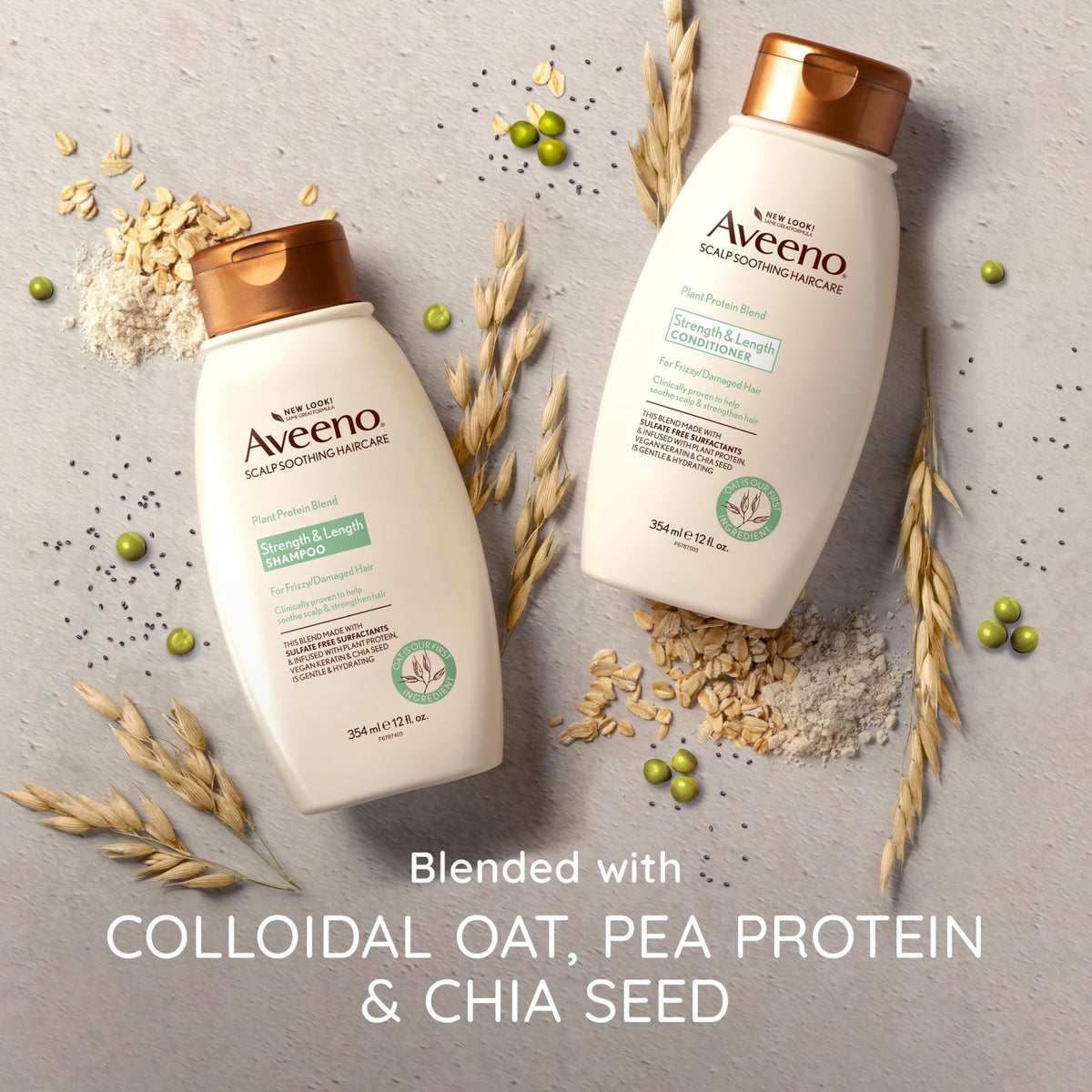 Aveeno Plant Protein Blend Shampoo for Strong Healthy-Looking Hair, 12 fl oz Beauty & Personal Care Aveeno