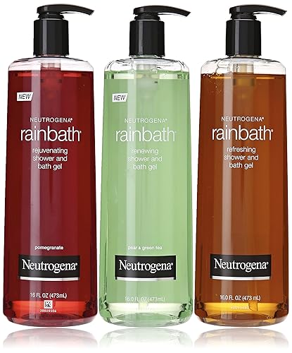 Neutrogena Rainbath Multi-pack of 3, 1 Original Formula, 1 Pomegranate and 1 Pear & Green Tea, 16 fl oz bottles Beauty & Personal Care Neutrogena
